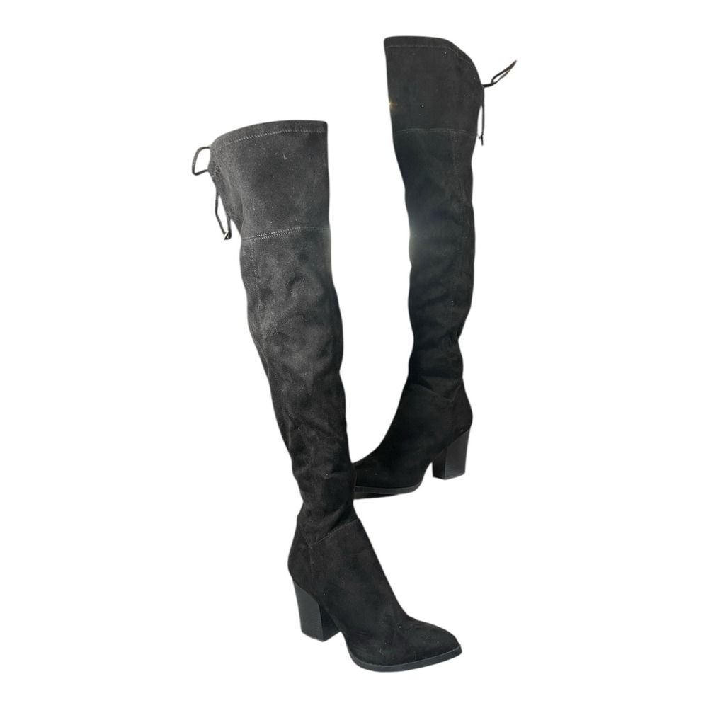 Women's Marc Fisher Over The Knee Boots Suede Black Size 9.5